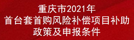 重庆市2021年首台套首购风险补偿项目补助政策及申报条件(图1)