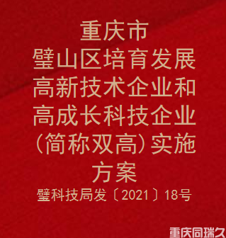 重庆市璧山区培育发展高新技术企业和高成长科技企业(简称双高)实施方案(图1)