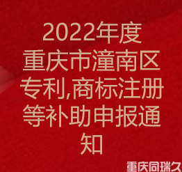 2022年度重庆市潼南区专利,商标注册等补助申报通知(图1)