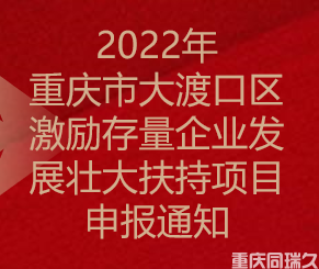 2022年重庆市大渡口区激励存量企业发展壮大扶持项目申报通知(图1)