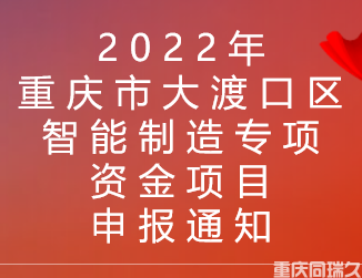 2022年重庆市大渡口区智能制造专项资金项目申报通知(图1)