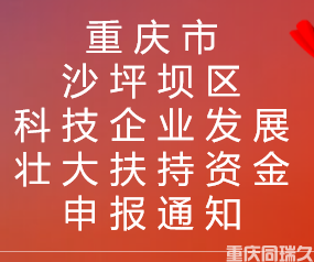 重庆市沙坪坝区科技企业发展壮大扶持资金申报通知(图1)