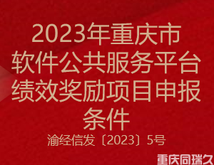 2023年重庆市软件公共服务平台绩效奖励项目申报条件(图1)