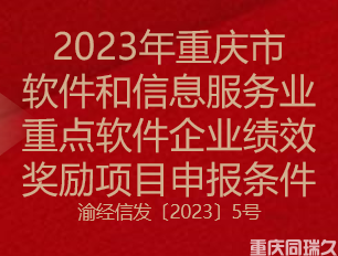 2023年重庆市软件和信息服务业重点软件企业绩效奖励项目申报条件(图1)