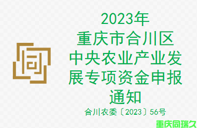 2023年重庆市合川区中央农业产业发展专项资金申报通知(图1)