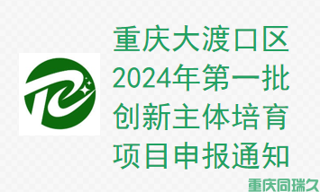 重庆市大渡口区2024年第一批创新主体培育项目申报通知(图1)