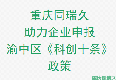 重庆同瑞久项目申报服务机构助力企业申报渝中区《科创十条》政策(图1)